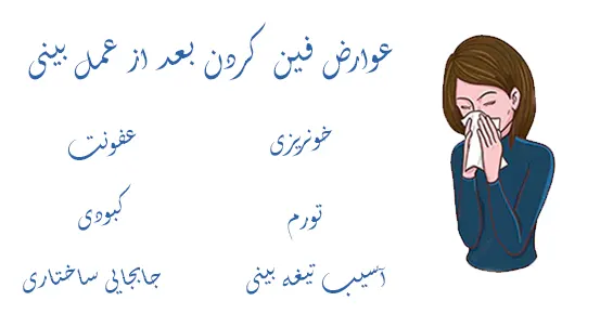 عوارض فین کردن بعد از عمل بینی